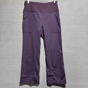 Zella Studio Lite Pocket Kick Flare Crop Pocket Leggings Purple/Maroon Size M
